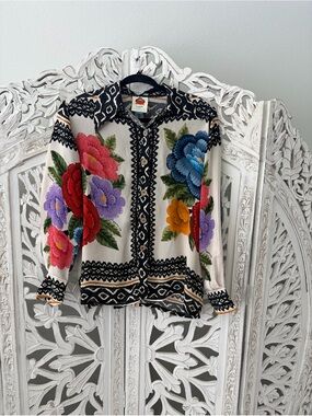 FARM Rio Floral Blouse sz XS